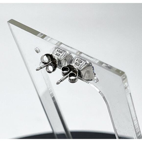 Pandora Timeless Elegance Sterling Silver Square Halo CZ Sparkle Stud Earrings - Picture 3 of 11